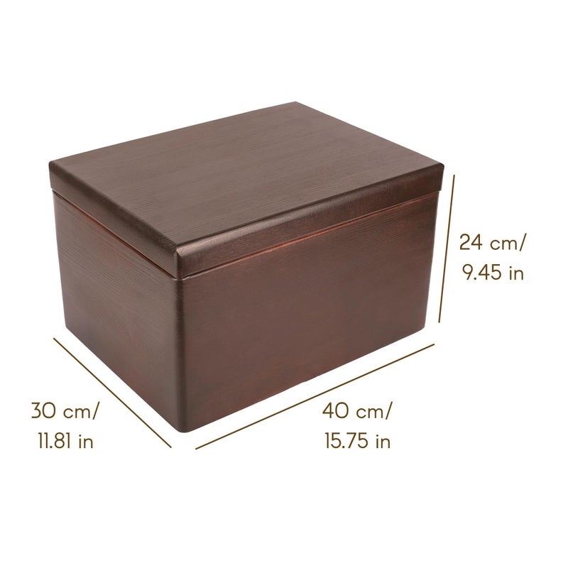 Creative Deco Large Brown Wooden Box Storage with Hinged Lid | 15.8 x 11.8 x 9.44 inches (+-0.5) | Gift Box Kitchen Storage Document | Product NOT Intended for 15 Years OR Below - Image 3